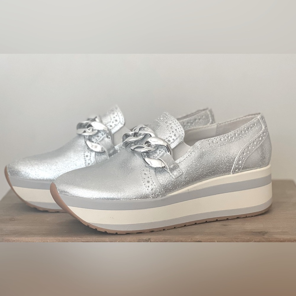Dolce Vita Silver Platform Shoes
